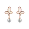 天然珍珠＋天然白貝 | 潔白蝴蝶設計款耳環