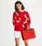 TORY BURCH SMALL T MONOGRAM EMBROIDERED RABBIT TOTE