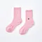 LOGO刺繡運動中筒襪〈粉紅〉
