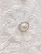 全蕾絲提花 珍珠圓釦花邊洋裝(2色:白)