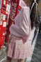 櫻花雪的浪漫小記-韓國短版透膚針織衫