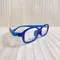 EGK兒童館-中大童款 | EG-Plus UV420濾藍光眼鏡 | 3合1卡榫式TR材質鏡腳仿彈簧彈性深藍配色小方圓款EK17
