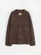 LINENNE－Boston denim jacket (brown)：水洗寬鬆牛仔夾克