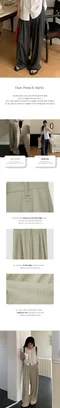어리틀빗A little b [made]－daze pintuck slacks (2color)：壓褶廓形西裝褲