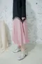 黑色螺紋棉質Ｘ粉色緞面蕾絲魚尾洋裝