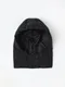 LINENNE－hoody 2way padding vest (black)：壓扣式連帽背心