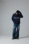 NIHOW made｜草寫LOGO半拉鍊大學TEE(藍)