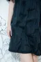 雲朵澎澎軟紗 葉子刺繡短洋裝 (2色:黑)