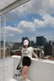✈落日飛車芝加哥-韓國拼接車線休閒短裙