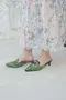 繁複細膩繡花 低跟穆勒鞋＿(3色:綠)（35~40）