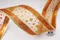 <絕版品出清>活潑雪紗系拷克緞帶系列-63MM(2-1/2英吋寬、含鐵絲)/雪紗/聖誕/閃蔥/點點/壓邊紋路/紅色/金色
