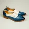 藍米白交錯造型女鞋617C楦