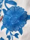 藍色刺繡 花朵葉子上衣棉麻背心