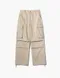 【23SS】Wooalong 橫摺線設計工裝寬褲(卡其)