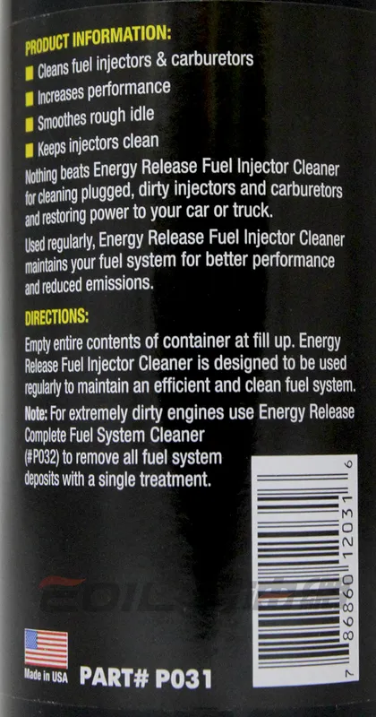  Energy Release P031 Fuel Injector Cleaner - 16 fl. oz. :  Automotive