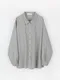 LINENNE品牌自訂款－eddy stripe over shirt (gray)：虛線直條紋襯衫