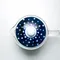 日本透明玻璃茶壺-375ml | 藍丸紋（藍底白點蓋）