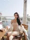 ✈微笑潘朵拉-韓國upup爆乳顯瘦洋裝(有胸墊不可拆) 裸色