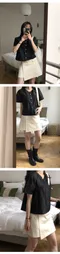 98doci made-OAT/Creamy Two-button Wrap Skirt：側開衩造型短裙