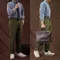 Folklore Classic 1930s美式復古重磅純棉條紋鐵道工裝襯衫 Wabash 雙口袋工作襯衫 雙色