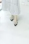 高級訂製蕾絲珍珠寶石 平底穆勒鞋＿(2色：黑/杏)（35～39）