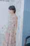 浪漫玫瑰花園 木耳抓褶網紗洋裝 ＿(Ｍ~ＸＸＬ)
