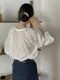 【預購】正韓 圓V領抓皺氣質感透氣棉質上衣