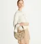 TORY BURCH MINI T MONOGRAM EMBROIDERED RABBIT CRESCENT BAG