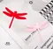 蜻蜓造型背膠緞帶卡片材料/包裝材料/裝飾材料
