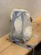 LINENNE－soft blue backpack (cream)：雙色尼龍後背包