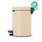 【缺貨】BRABANTIA PEDAL BIN NEWICON 杏仁白 時尚腳踏式垃圾桶 3L #113000