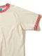 Good On Striped rib short sleeve T-shirt  P-natural red stripe color