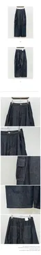 Vinvle－造型寬鬆口袋牛仔褲：3 size