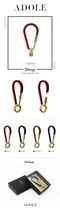 ADOLE 皮革黃銅鑰匙圈/水滴型 (紅)