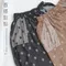 特殊織紋雙色圓裝飾釦灰色小花苞裙
