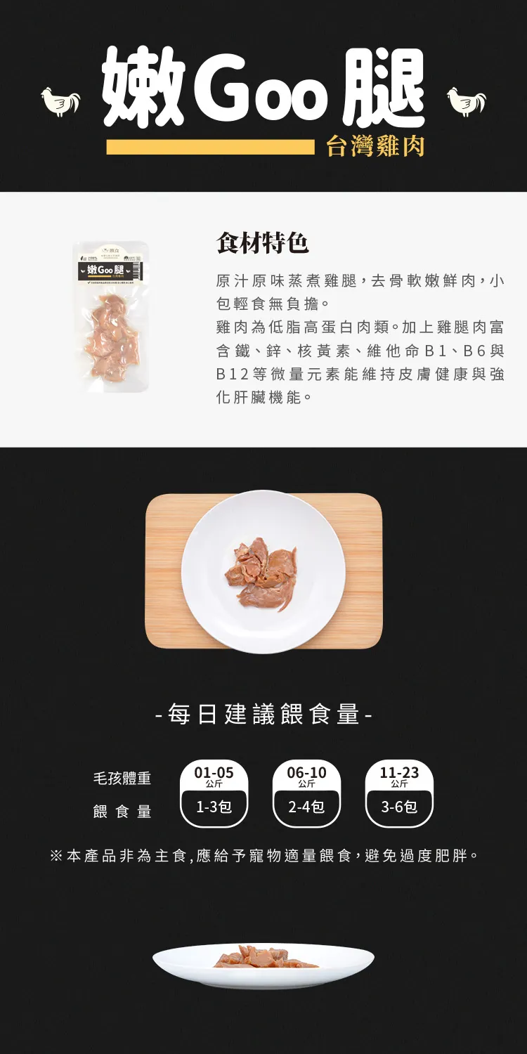 【Trufood 饌食-寵物鮮食】嫩Goo腿25g 台灣雞腿肉