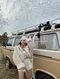 ✈瑞秋與羊-韓國可愛短版菱紋格毛毛外套