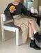 LINENNE－bio cargo skirt (beige)：斜紋口袋工裝長裙