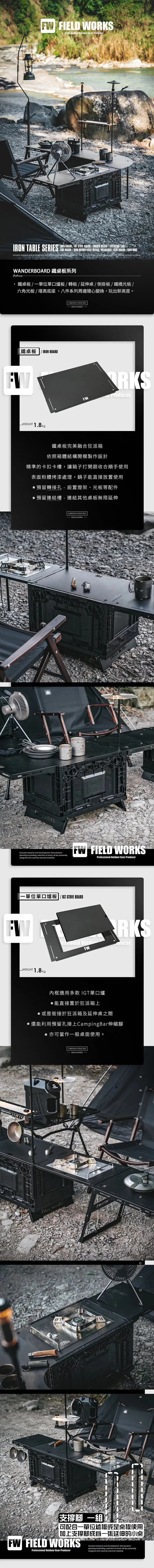 FIELD WORKS鐵件桌板周邊配件 Camping Bar 狂派箱專用