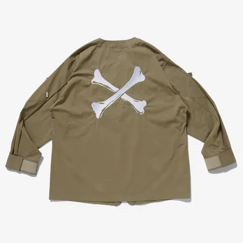 WTAPS 22AW SCOUT LS NYCO TUSSAH 骨頭圓領長袖襯衫風衣衝鋒衣