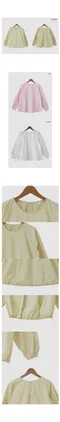 어리틀빗A little b－flover blouse (3color)：下擺抽繩尼龍上衣