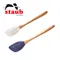 【缺貨】Staub 橄欖木矽膠刮刀炒菜鏟(L) 32cm 藍色／白色