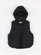 LINENNE－hoody 2way padding vest (black)：壓扣式連帽背心