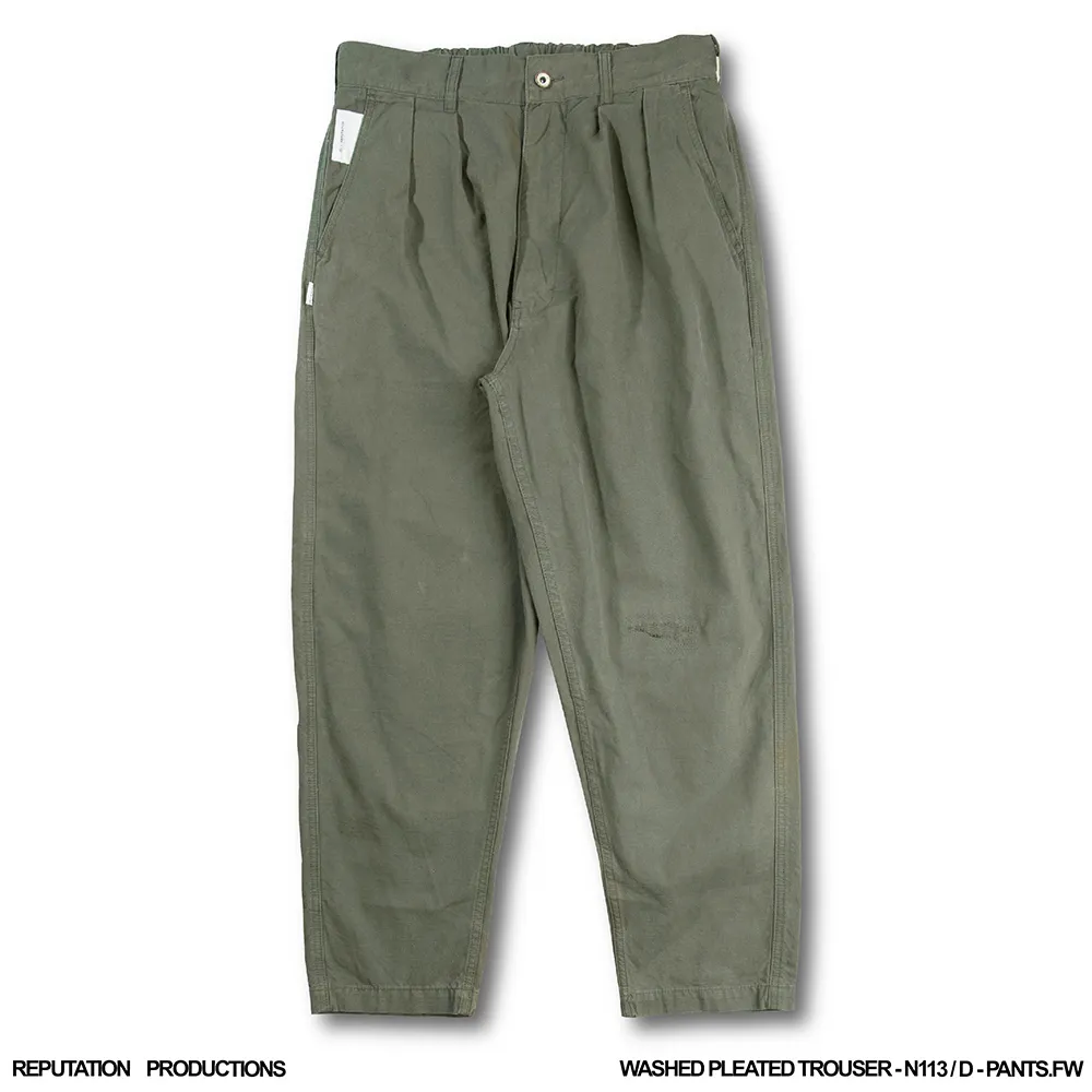 REPUTATION WASHED PLEATED TROUSER - N113 / D - PANTS.FW - 舊化水洗工作褲 / 駝