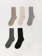 LINENNE－basic golji socks (6color)：基礎坑條中筒襪