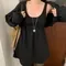 LINENNE－stopper layering one piece (2color)：深U領背心洋裝上衣！