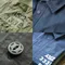 Folklore Classic 三色 復古水洗純棉雙口袋舊化印刷海軍襯衫 工裝襯衫