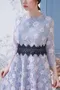 重工刺繡提花 寬版蕾絲腰封洋裝＿（Ｍ～ＸＸＬ）