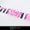 S118 短碼黑白條紋玫瑰印刷紋緞帶 22mm  (S118 Striped Rose Ribbon -22mm)