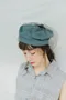 立體網紗裝飾 淺色丹寧貝蕾帽